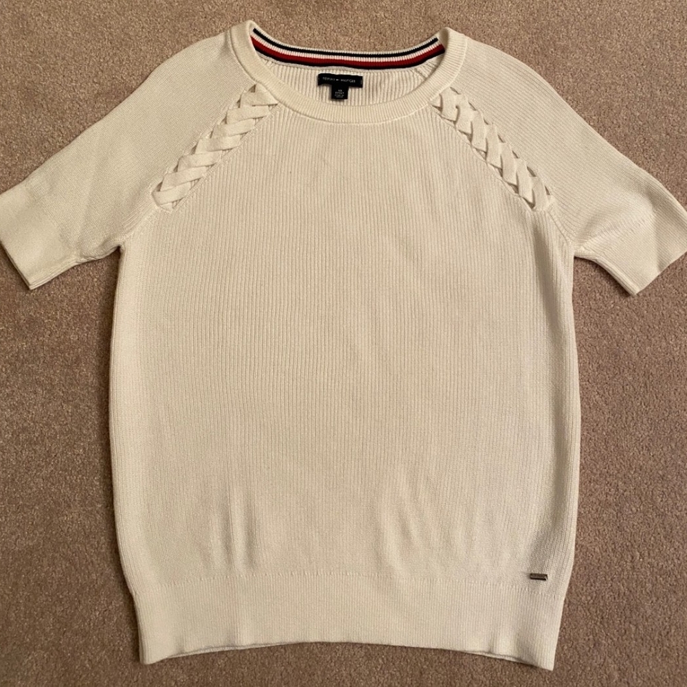 Tommy Hilfiger Cream Shirt Sleeve Sweater